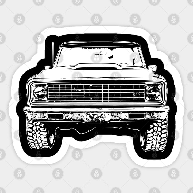 White Chevy K5 Blazer Sketch Art Sticker by DemangDesign